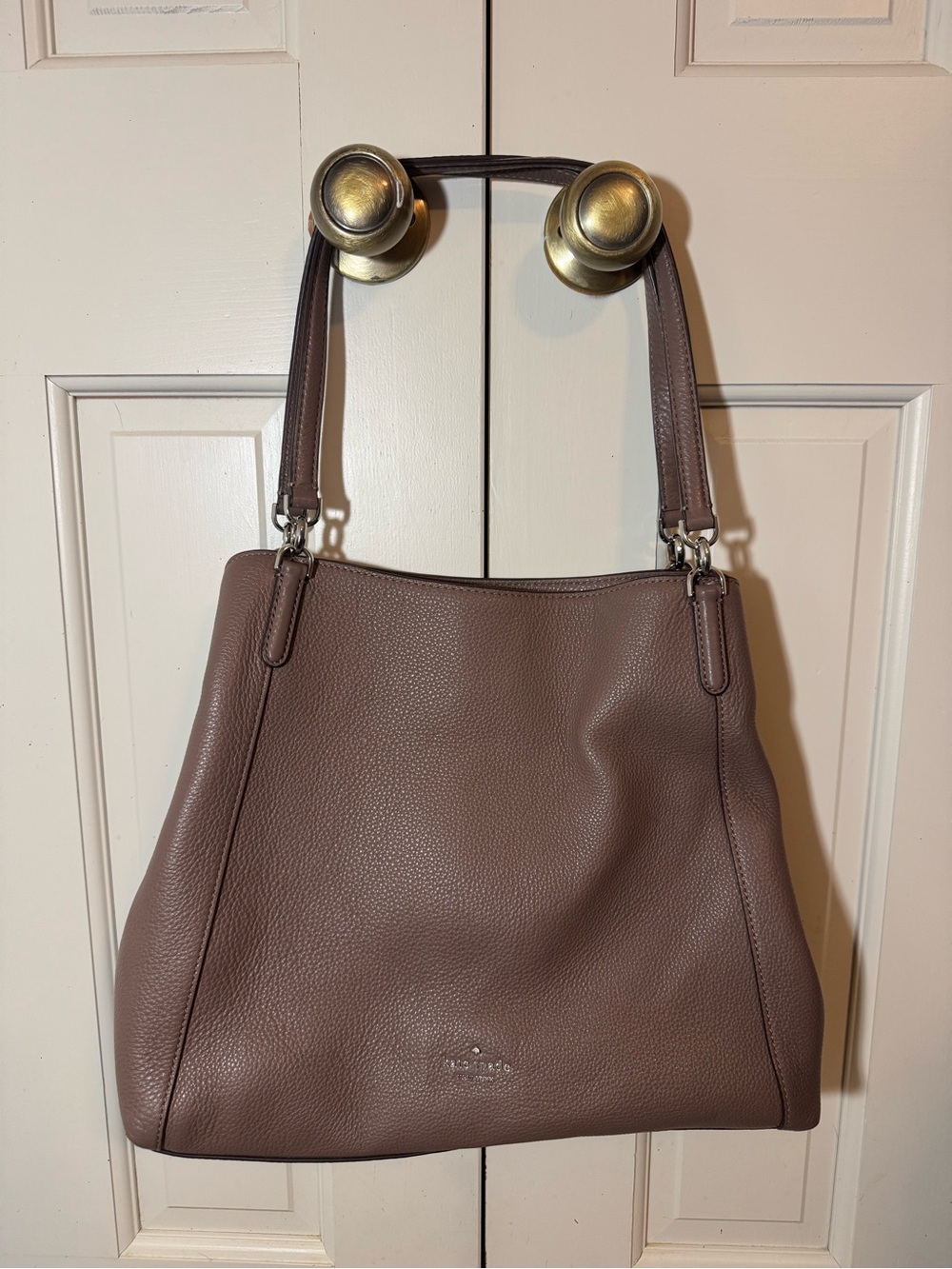 kate spade Brown Taupe Pebbled Leather Shoulder Bag